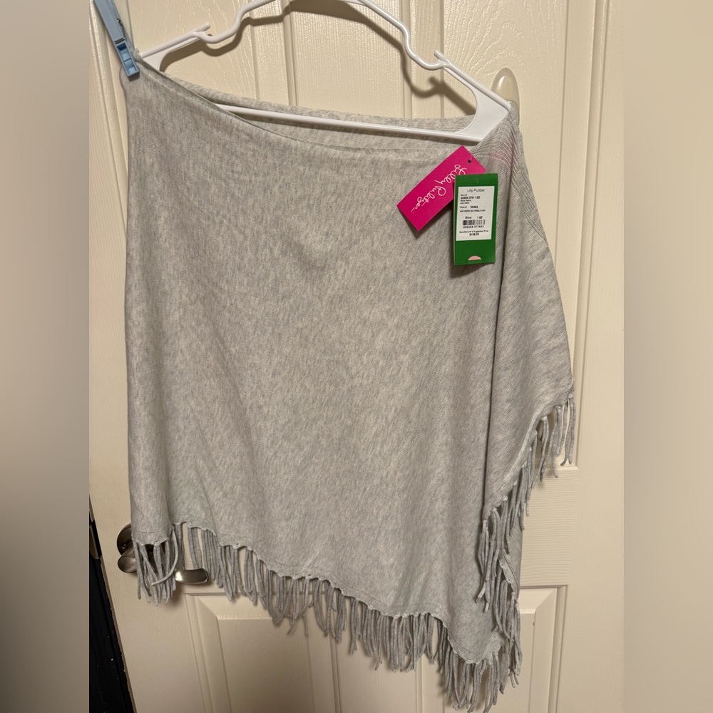 Lilly Pulitzer Lani Wrap Heather Sea Pebble Grey One Size NWT